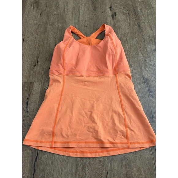 Lululemon Womens Run Fast Track Tank Top Orange Sleeveless Athletic Racerback 4 - Picture 1 of 5